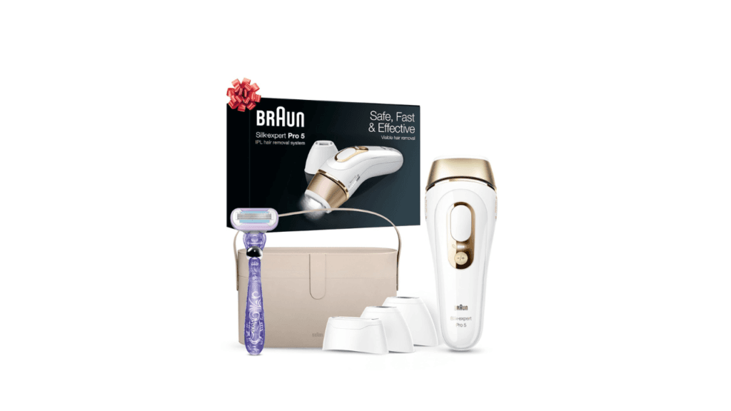 Braun IPL Silk·Expert Pro 5 PL5347 Latest Generation IPL Holiday Gifts for Women and Men Hair Removal System with Wide Head and Two Precision Heads