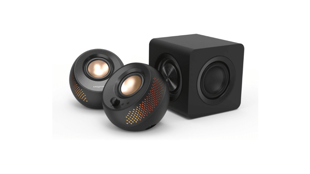 Creative Pebble X Plus 2.1 USB C Computer Speakers with Subwoofer and Customizable RGB Lighting Bluetooth 5.3 USB Audio Up to 15W RMS Power for PC and Mac 