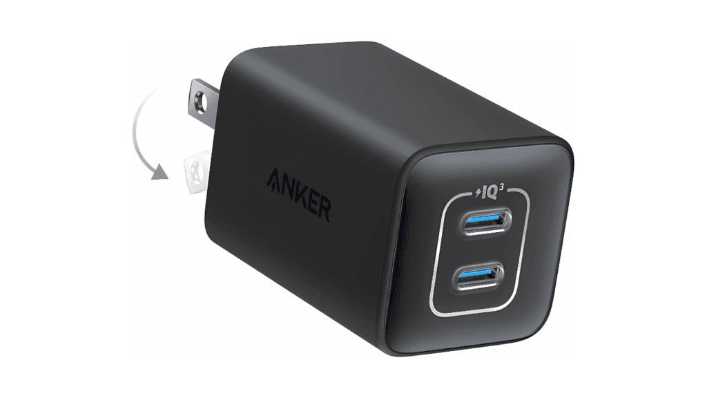 Anker Nano Charger 47W USB C Charger 2 Port Compact Foldable GaN Charger for iPhone 1615 and More Series Galaxy Pixel Compatible with MagSafe