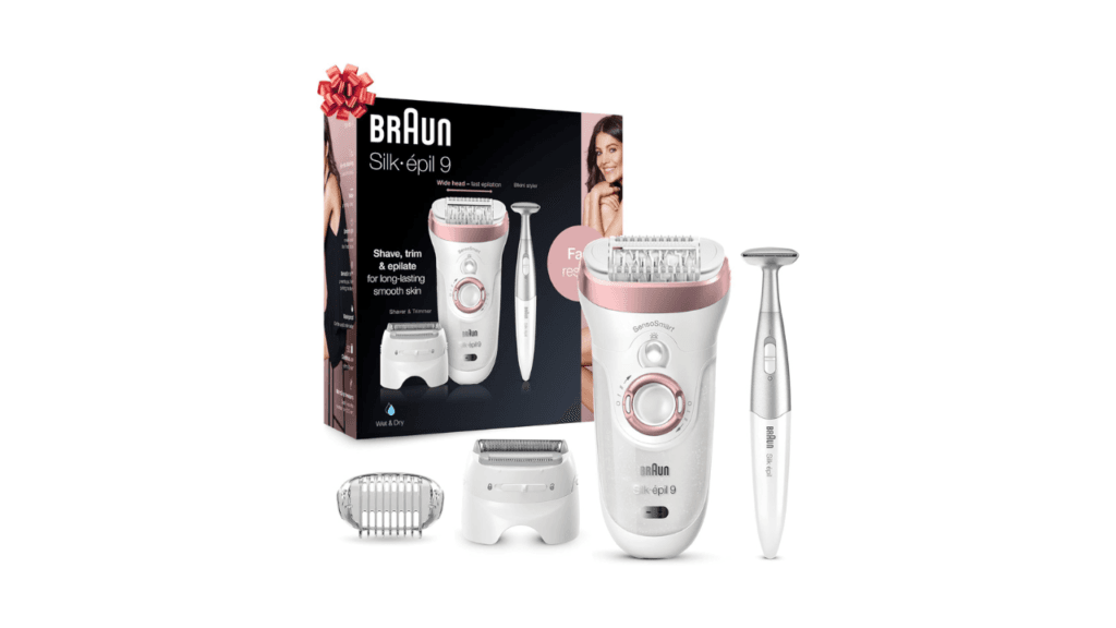 Braun Silk epil 9 9890 SensoSmart Epilator Rose Gold Cordless Wet Dry Epilator with 7 Extras Holiday Gifts for Women