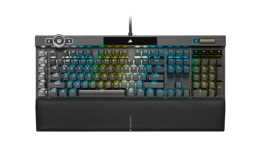 Corsair K100 RGB Optical Mechanical Wired Gaming Keyboard OPX Switches PBT Double Shot Keycaps Elgato Stream Deck and iCUE Compatible QWERTY NA Layout Black