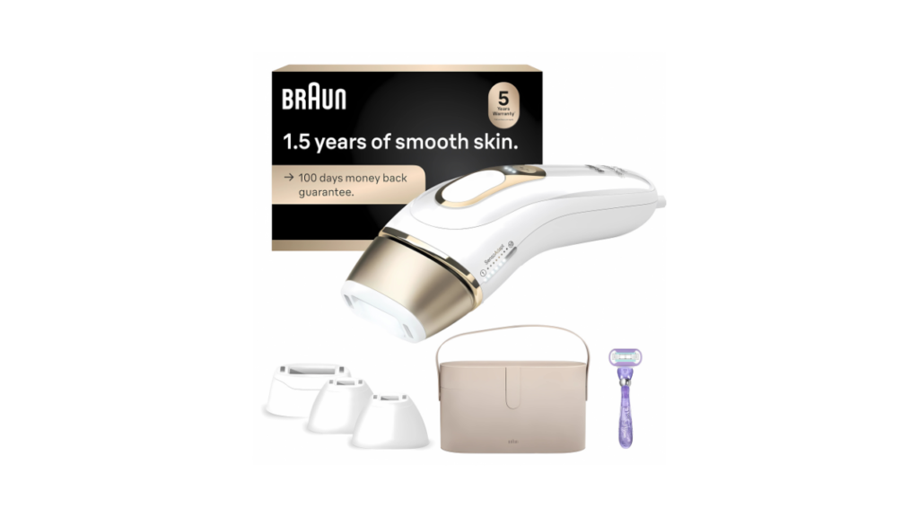 Braun IPL Silk·Expert at Home Laser Hair Removal Pro 5 PL5347 Latest Generation IPL Holiday Gifts for Women and Men Hair Removal System with Wide Head and Two Precision Heads