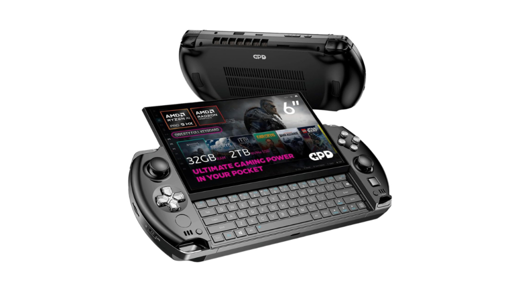 GPD Win 4 2025 Handheld Gaming PC with AMD Ryzen AI 9 HX 370 12C24T 5.1GHz Radeon 890M 32GB LPDDR5X RAM 2TB SSD 6 1080P Display OcuLink Slide up Backlit Keyboard Portable Gaming Console