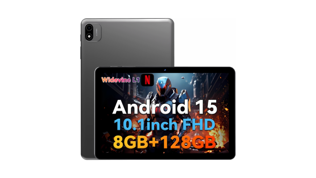 Headwolf Android 15 Tablet 10 inch Tablets WPad6 Octa Core FHD 1920 1200 Display Android Tablet 8GB RAM 128GB ROM Widevine L1 Support 6000mAh WiFi Tablet PC
