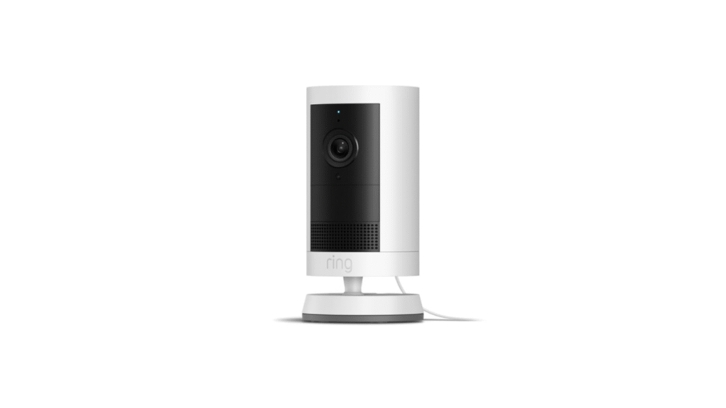 Introducing Ring Outdoor Cam Plus Plug In — Wide Angle 2K Video with Ring Vision Low Light Sight for full color night vision Mount anywhere versatility White