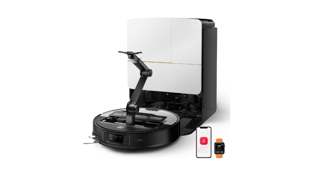roborock Saros Z70 Robot Vacuum and Mop OmniGrip Arm AI Powered 22000Pa Suction 3.14 Ultra Slim FlexiArm Riser Technology AdaptiLift Chassis Obstacle Avoidance Auto Mop Washing Drying